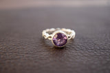 Bague avec améthyste naturelle