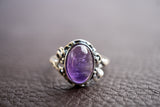 Bague avec améthyste naturelle