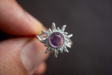 Silberring mit sonnenförmigem Amethyst