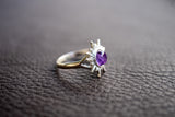 Silberring mit sonnenförmigem Amethyst