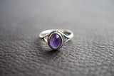 Bague avec améthyste naturelle