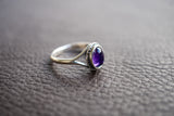 Bague avec améthyste naturelle
