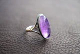 Bague avec améthyste naturelle en argent 925