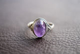 Bague avec améthyste naturelle