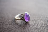 Bague avec améthyste naturelle