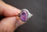 Bague avec améthyste naturelle