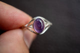 Bague avec améthyste naturelle