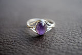 Bague avec améthyste naturelle