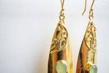 Boucles d'oreilles en agate et argent 925 plaqué or