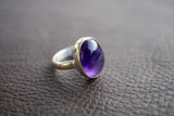 Bague avec améthyste naturelle