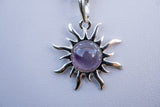 Pendentif avec améthyste en forme de soleil (Grand)