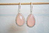 Boucles d'oreilles en agate rose et argent 925