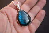Pendentif en Labradorite en Forme de Goutte