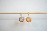 Boucles d'oreilles en agates roses et argent 925 plaqué or
