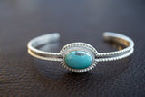 Bracelet en argent 925 fait main avec pierre turquoise naturelle