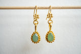 Boucles d'oreilles en chrysoprase et argent 925 plaqué or