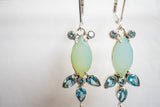 Boucles d'oreilles en agates, topazes bleues et perles et argent 925