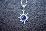 Pendentif avec améthyste en forme de soleil (Moyen)
