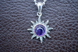 Pendentif avec améthyste en forme de soleil (Moyen)