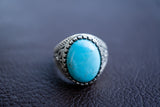 Bague en Argent 925 avec Turquoise reconstituée