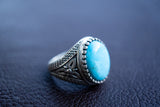 Bague en Argent 925 avec Turquoise reconstituée