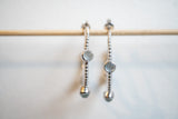 Boucles d'oreilles créoles en agates et argent 925