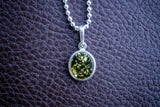 Pendentif en Argent 925 avec Ambre Vert de la Mer Baltique