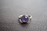 Bague avec améthyste naturelle