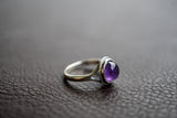 Bague avec améthyste naturelle