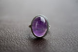 Bague avec améthyste naturelle