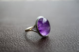 Bague avec améthyste naturelle