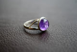 Bague avec améthyste naturelle