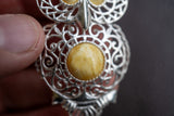 Broche en Ambre Jaune de la Mer Baltique en Forme d'Hibou