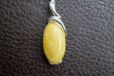 Pendentif en Argent 925 avec Ambre Jaune de la Mer Baltique
