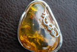 Pendentif en Argent 925 avec Ambre Jaune de la Mer Baltique