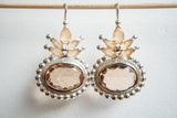 Boucles d'oreilles en agates et cristaux et argent 925