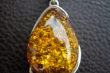 Pendentif en Argent 925 avec Ambre Jaune de la Mer Baltique