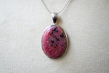 Pendentif en rhodonite naturelle en argent 925