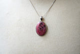 Pendentif en rhodonite naturelle en argent 925