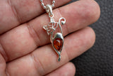 Pendentif en Argent 925 en Forme de Chat avec Ambre Cognac