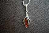 Pendentif en Argent 925 avec Ambre cognac de la Mer Baltique