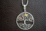 Pendentif Arbre de Vie en Ambre Multicolore