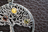 Pendentif Arbre de Vie en Ambre Multicolore