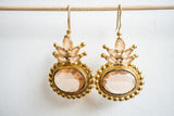Boucles d'oreilles en agates et cristaux et argent 925 vermeil