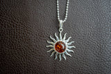 Pendentif Soleil en Ambre Cognac de la Mer Baltique (Grand)