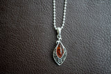 Pendentif en Argent 925 avec Ambre Cognac de la Mer Baltique