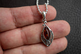 Pendentif en Argent 925 avec Ambre Cognac de la Mer Baltique