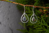 Boucles d'oreilles avec labradorites grises en argent 925