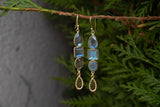 Boucles d'oreilles en Argent 925 Vermeil et Labradorites Grises