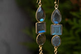 Boucles d'oreilles en Argent 925 Vermeil et Labradorites Grises